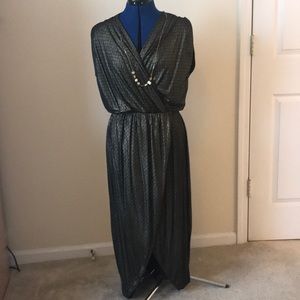 NWT Gold/black Faux Wrap Dress - Size S